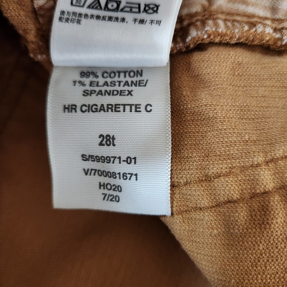 Gap Cigarette High Rise Brown Corduroy Pants Size‎ 28 6 Tall Cotton Spandex - Picture 12 of 12